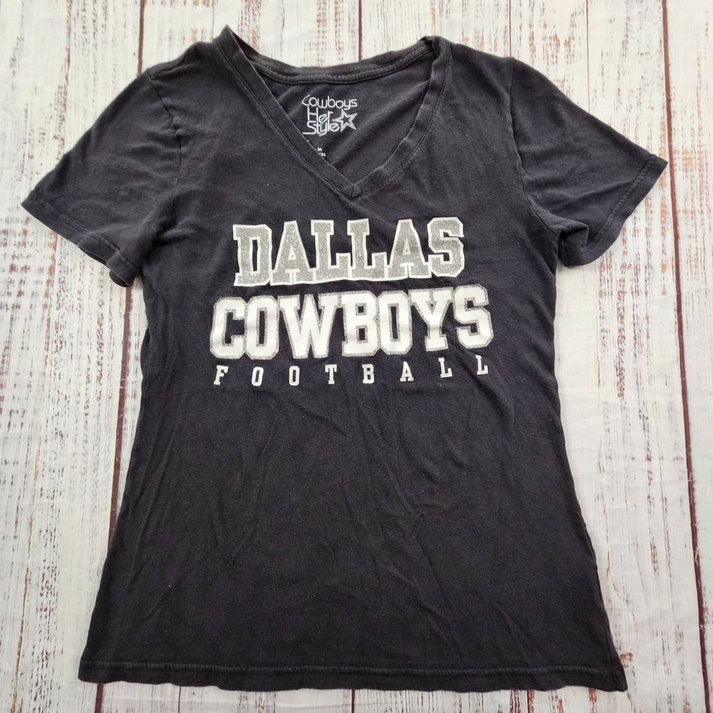 Dallas Cowboys Football Cowboys Her Style Black Short Sleeve T-Shirt Women's S